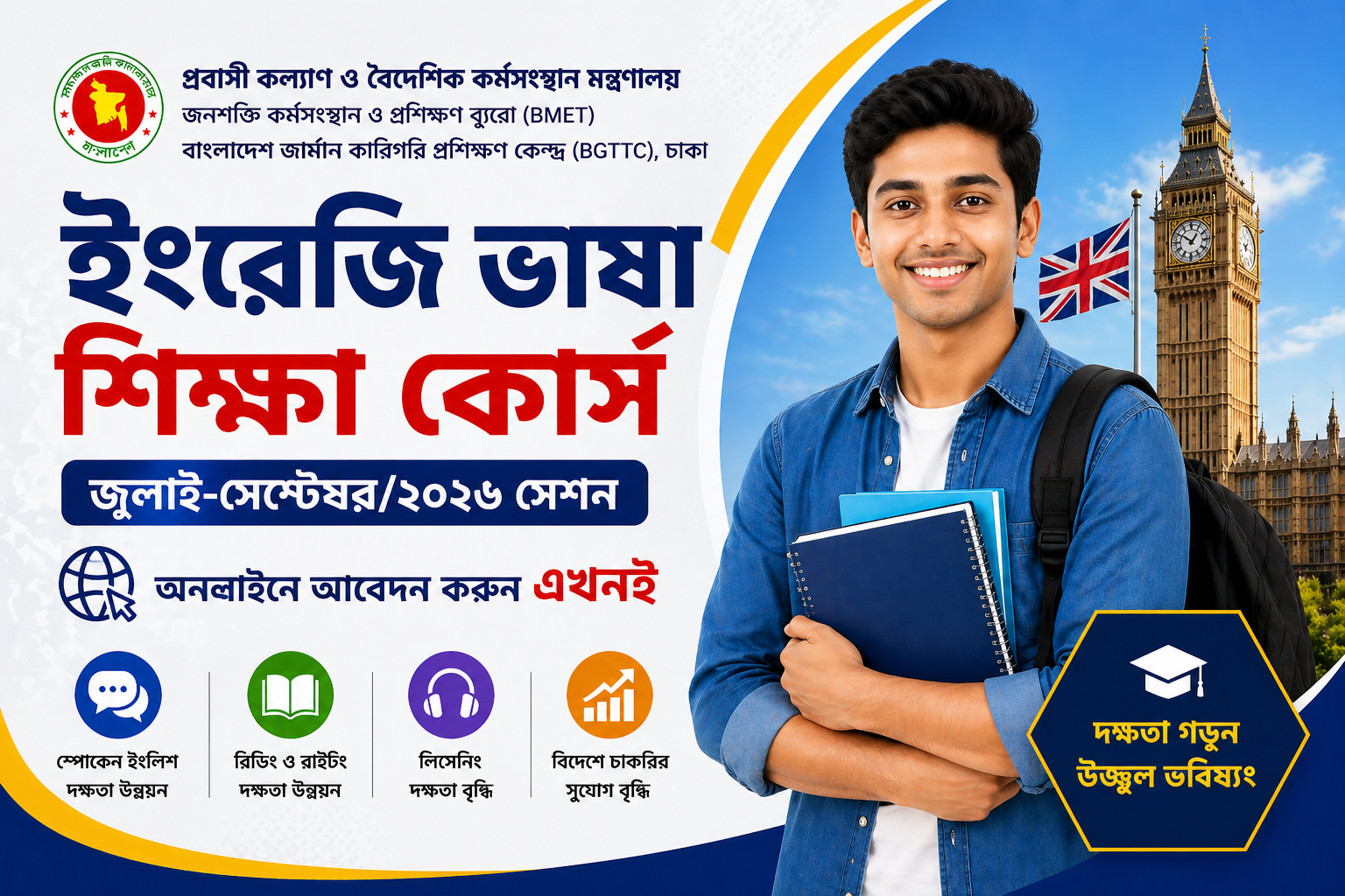 English Language Course Admission 2026 – BGTTC